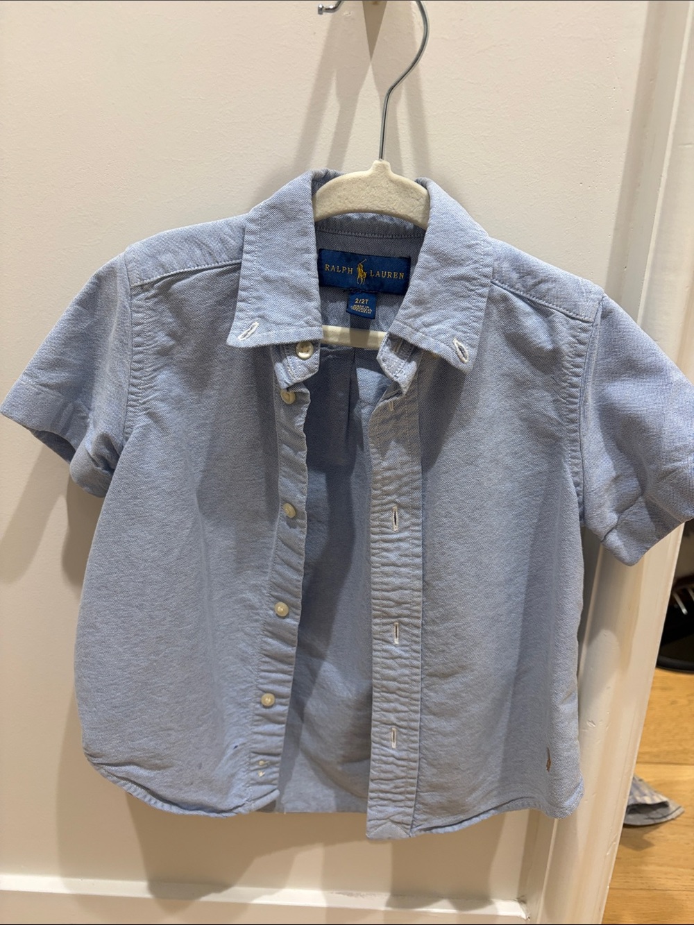 Ralph Lauren Light Blue Short-Sleeve Button-Down Shirt - Kids